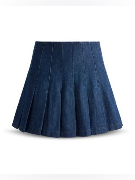 Alice + Olivia Dark Blue Pleated Skater Skirt